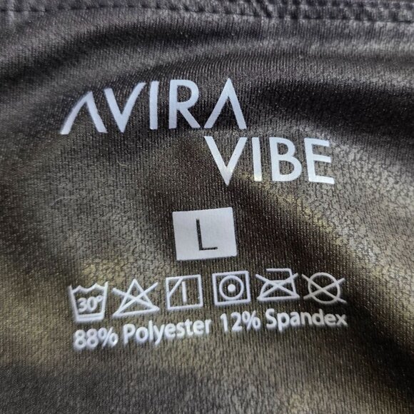 Avira Vibe Black High-Waist Leggings women L Polyester Spandex Blend - Picture 2 of 5